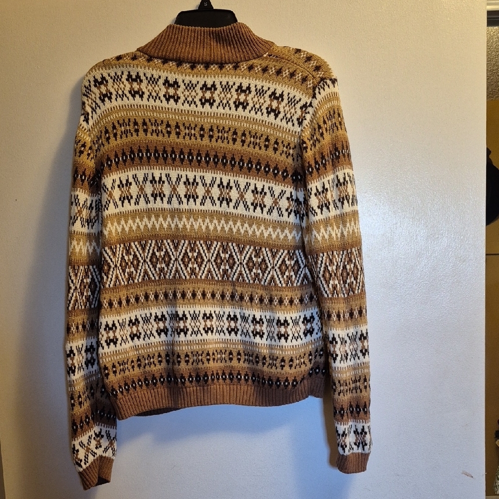 JEANNE PIERRE Brown and Cream Patterned Sweater - Picture 5 of 11